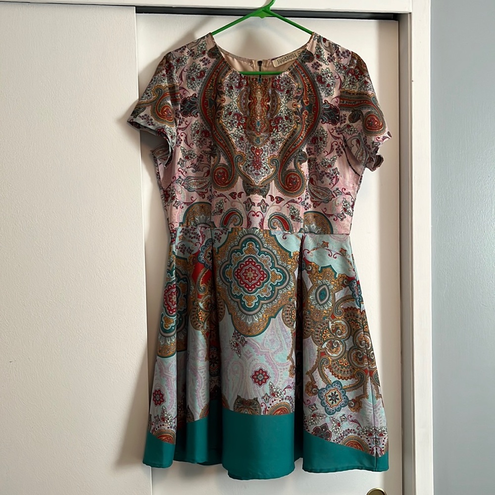 Sugarhill Boutique silk short-sleeve A-line Dress, size 10